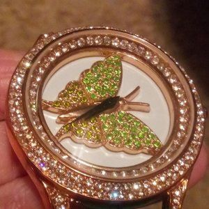 Genoa Spinner Butterfly Crystal Bling TimePiece